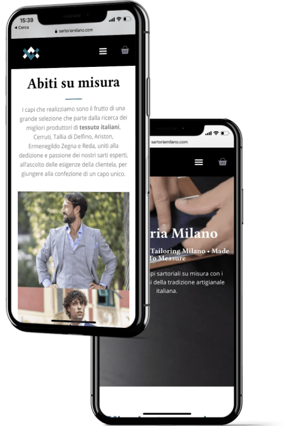 PurpleSoft - Realizziamo Ecommerce con Wordpress per vendere online 3 sartoria milano caso studio responsive