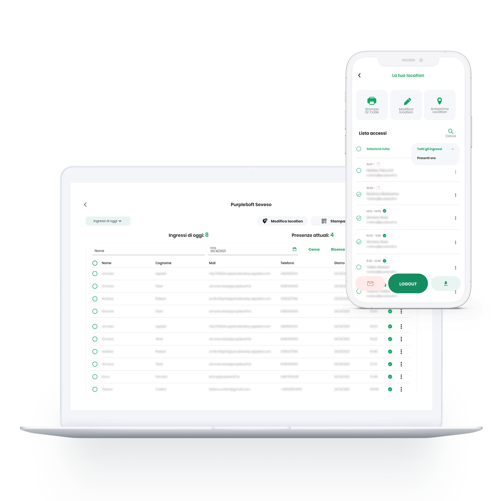 Safe Check-in - Digital Visitor Register 5 registro degli ingressi